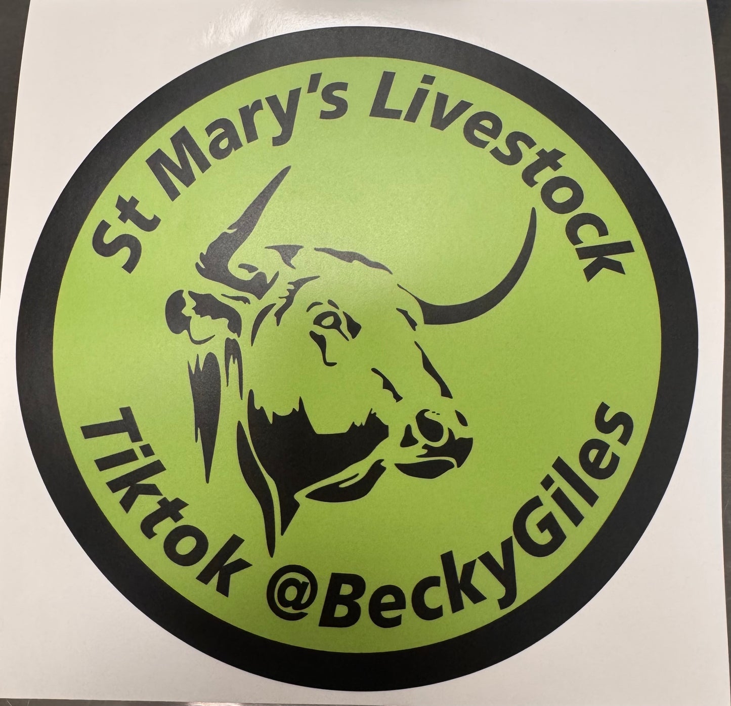 St Mary’s Livestock bull sticker