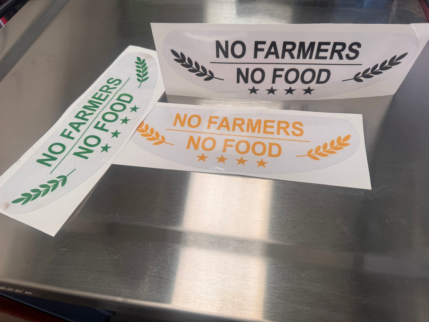 New No Farmers No food stickers