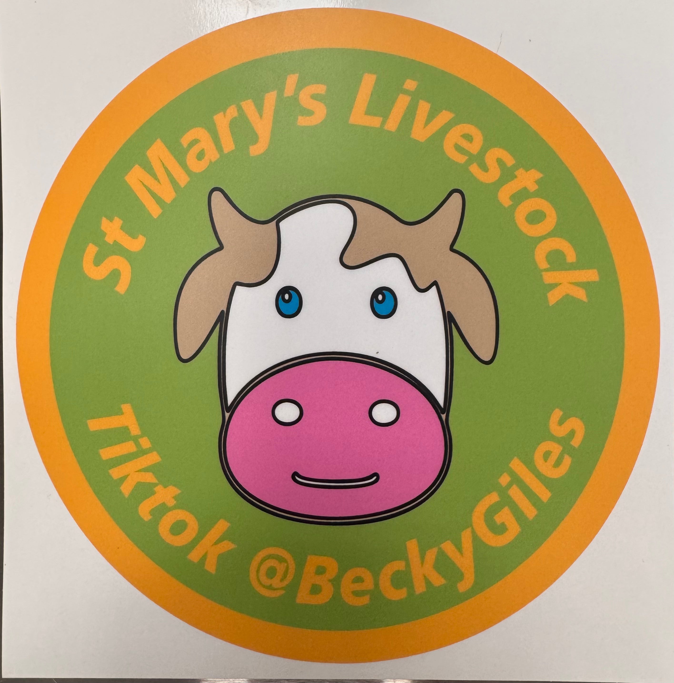 Vector Cow Round Sticker New Original cow sticker – BG Merchandise